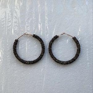 **NWOT**Bling Hoop Rhinestone Earrings